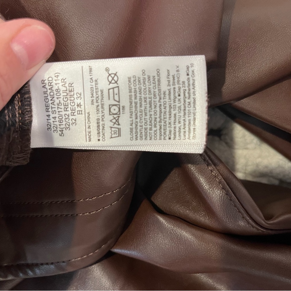 GAP FAUX LEATHER VINTAGE SLIM HIGH RISE - Picture 5 of 5